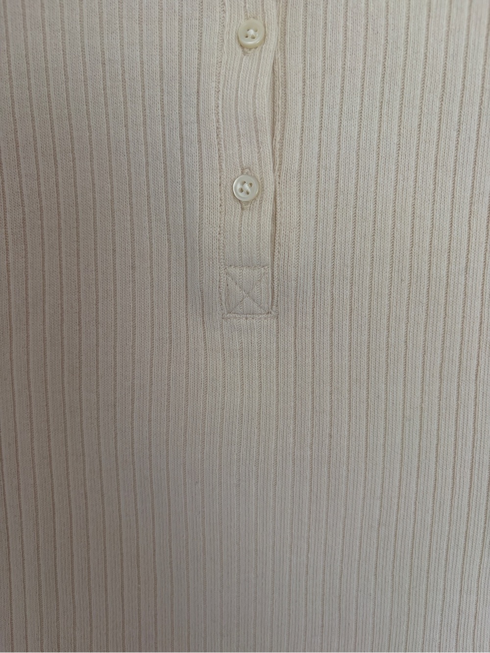 J. Crew Cream Ribbed Short-Sleeve Henley Top - Picture 4 of 5